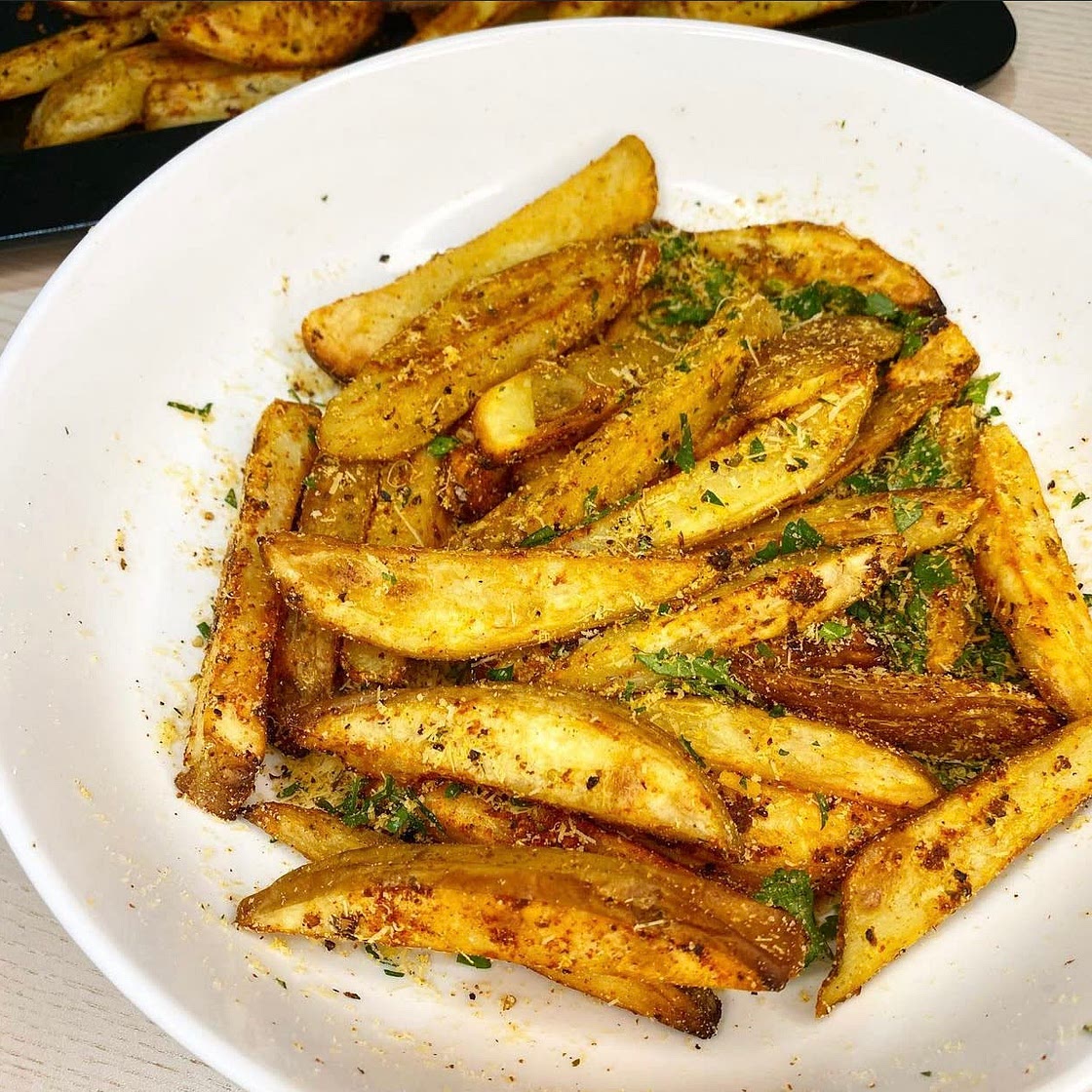 Skin On Parmesan Coated Chips