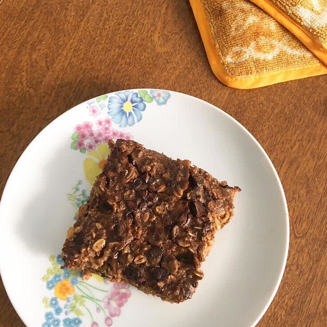 Dark Chocolate Banana-Coffee-Muffin Baked Oatmeal