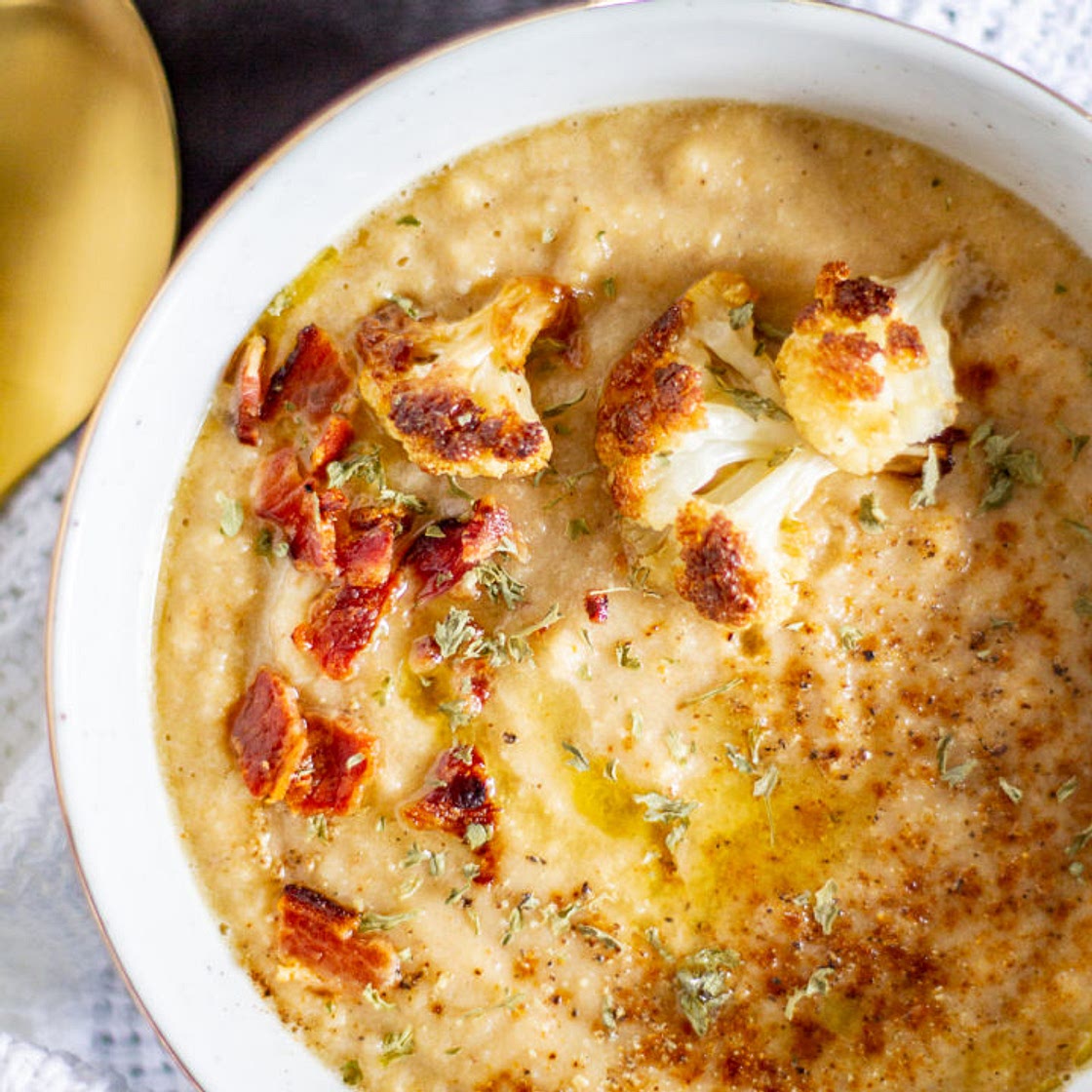 Caramelized Onion and Cauliflower Soup