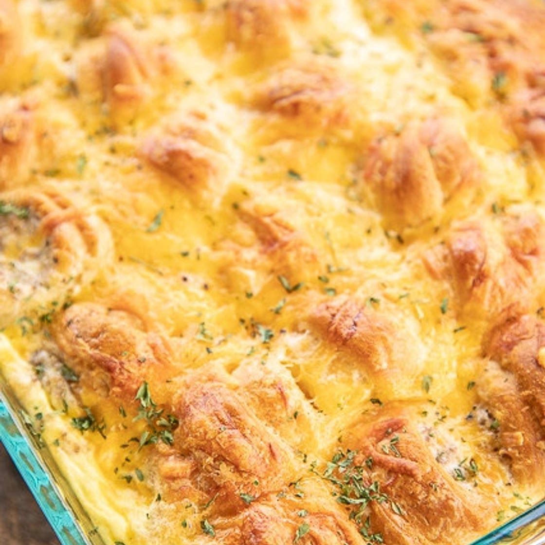 Sausage & cream cheese crescent breakfast casserole
