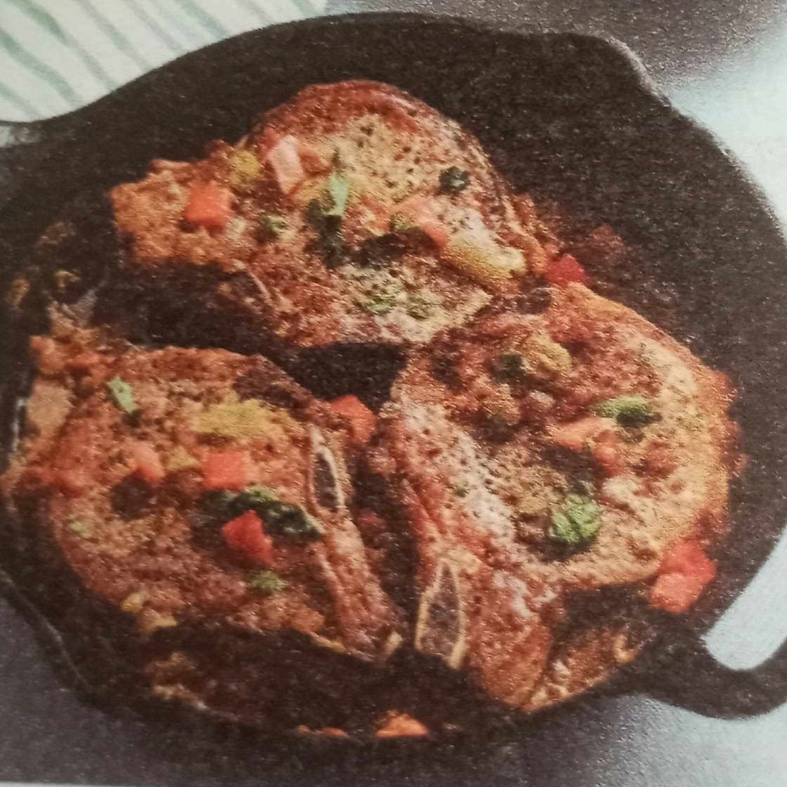 Skillet pork chops & tomatoes
