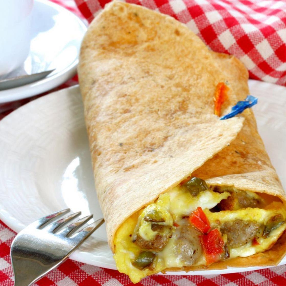 Scrambled Eggs and Sausage Wrap