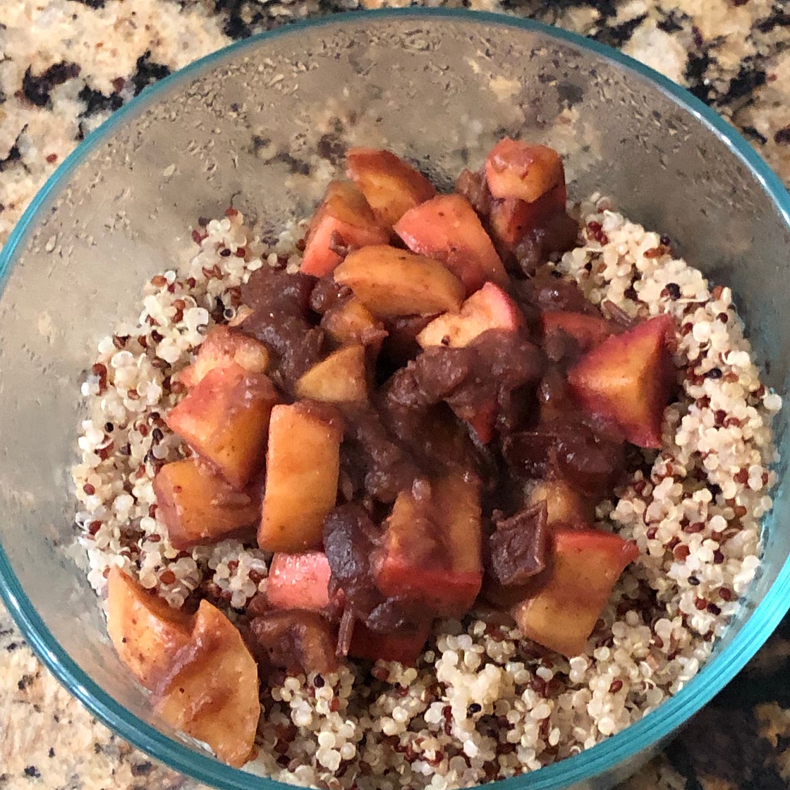 Cinnamon quinoa and apple compote