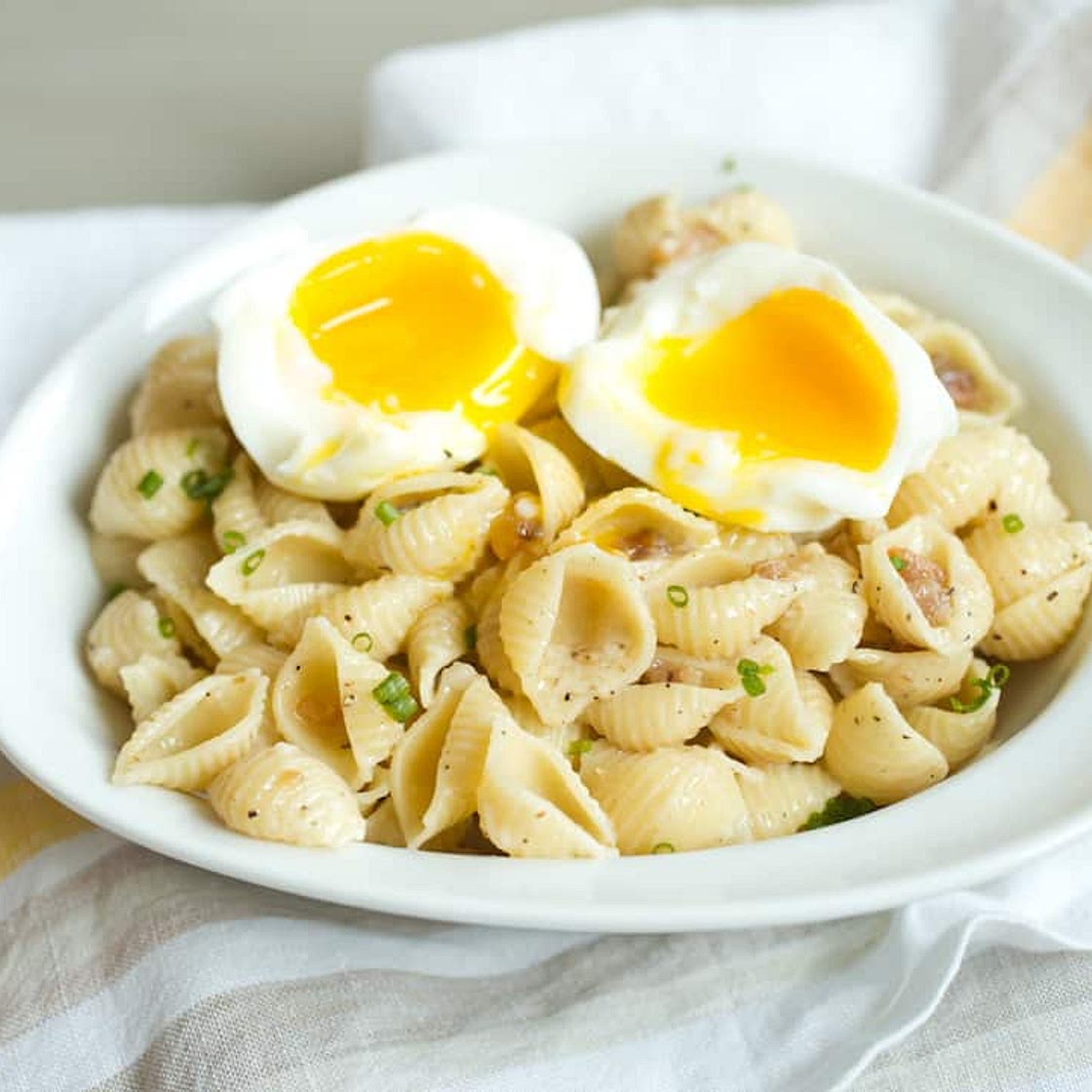 Creamy Egg-and-Corn Pasta