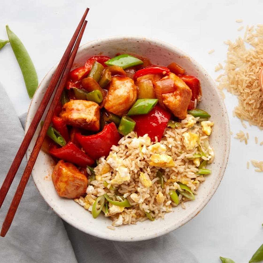 Sweet and Sour Chicken with Egg Fried Rice
