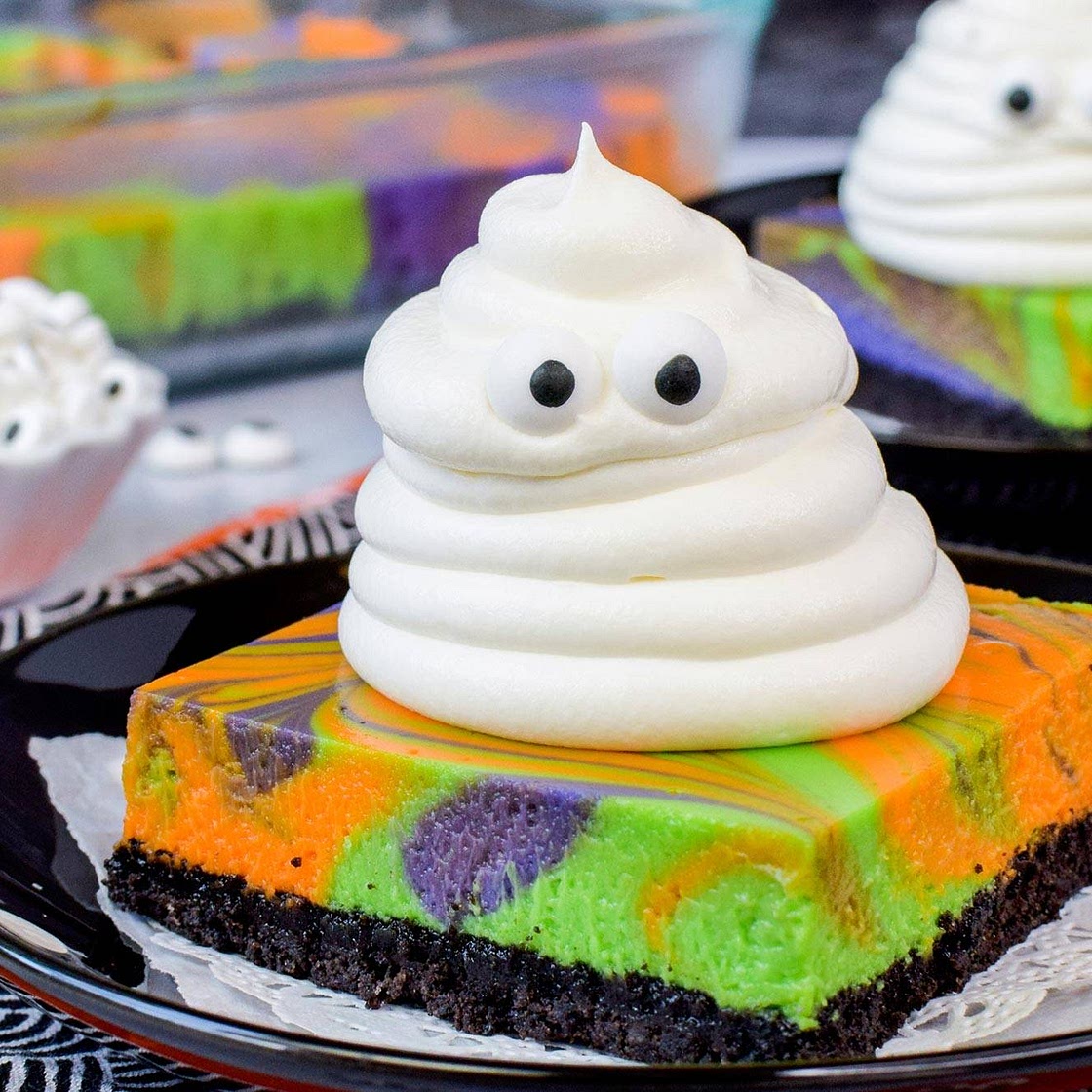Halloween Swirled Cheesecake Bars
