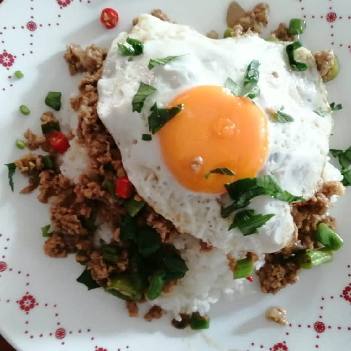 Thai Minced Pork Basil with fried egg