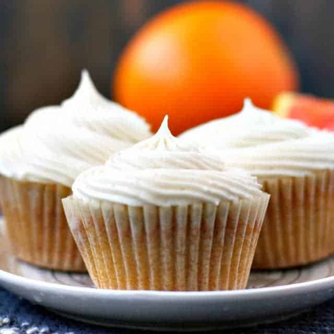 Light and Fluffy Vegan Orange Cupcakes