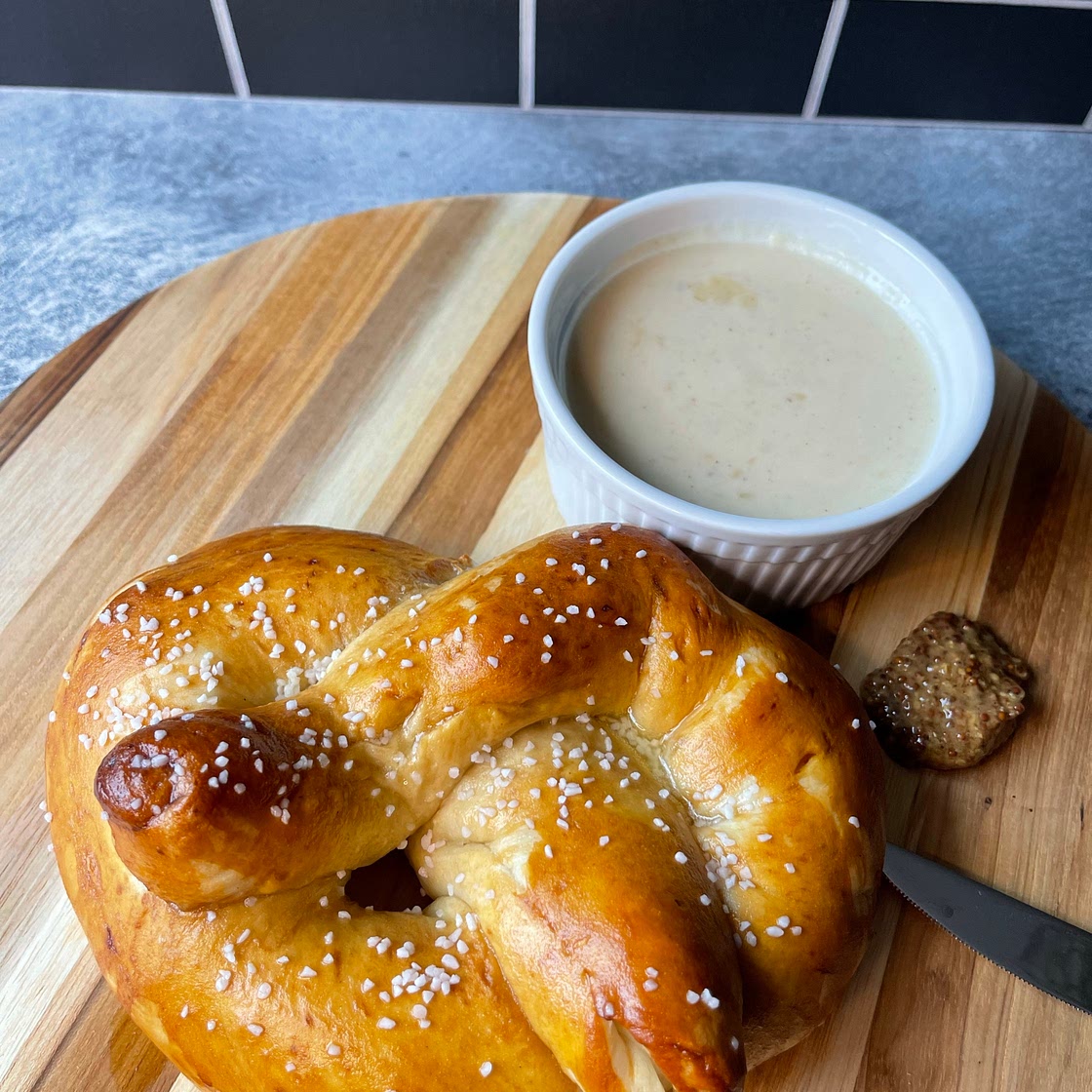 Pizza Dough Pretzels with Honey Mustard Dip