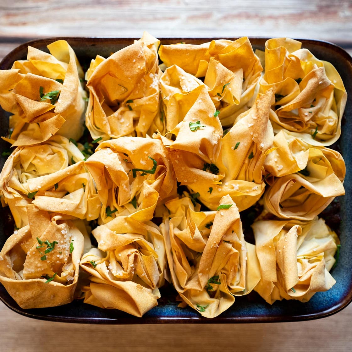 Moroccan Feta & Chickpea Filo Pie by Pureety