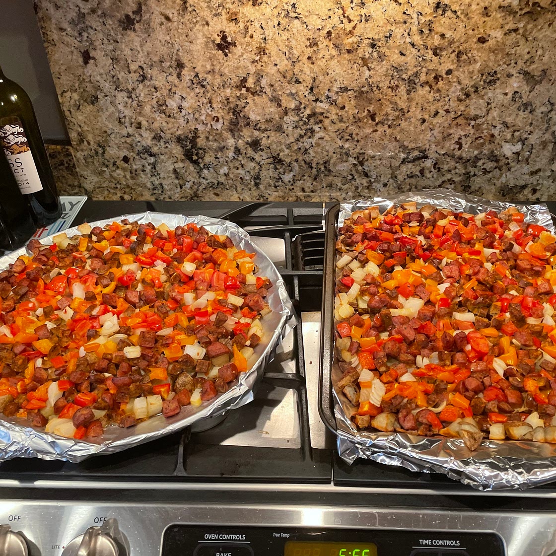 Chicken/Pork Andouille Hash