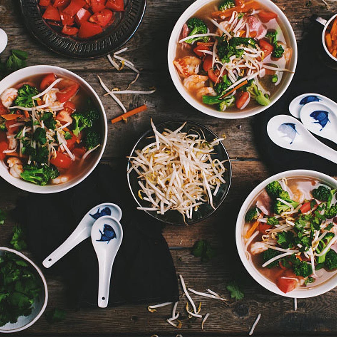 Soupe tonkinoise au boeuf et aux crevettes
