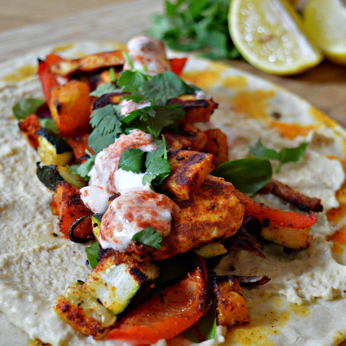 Harissa Halloumi and Roasted Vegetable Wraps – 10sp