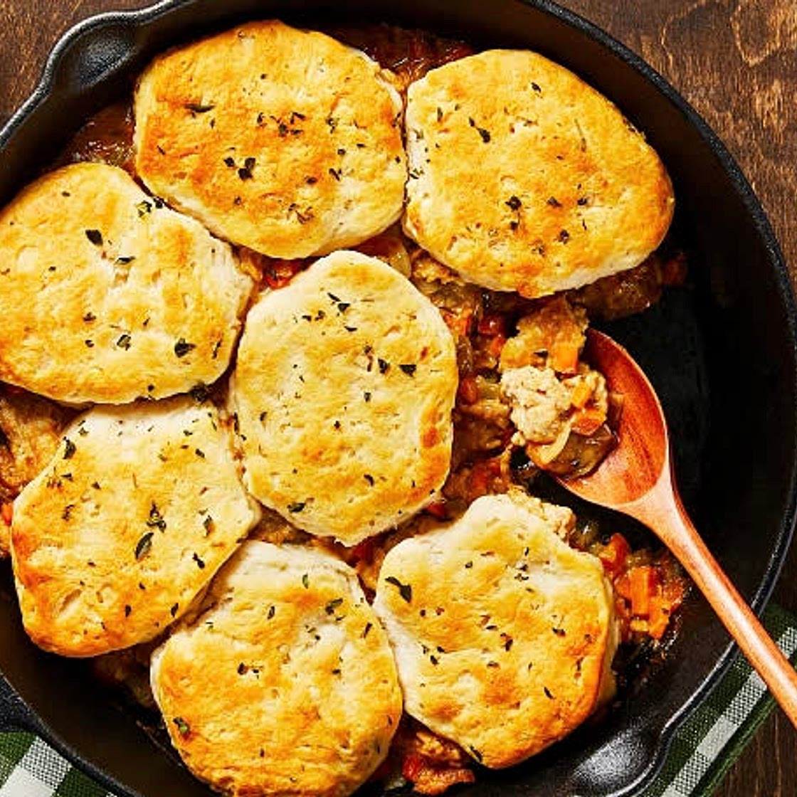 Homestyle (Turkey) & Biscuit Pot Pie with Carrots, Celery, & Fre