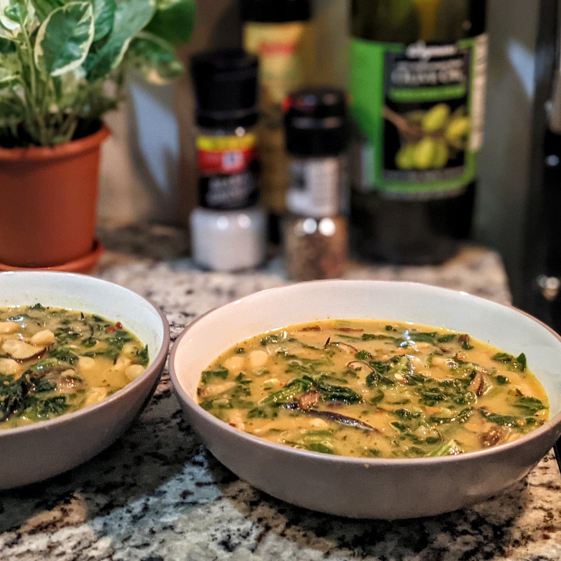 White Bean and Roasted Mushroom Soup