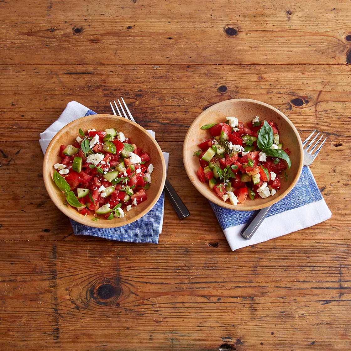 Simple Greek Island Salad - recipe from MyNetDiary