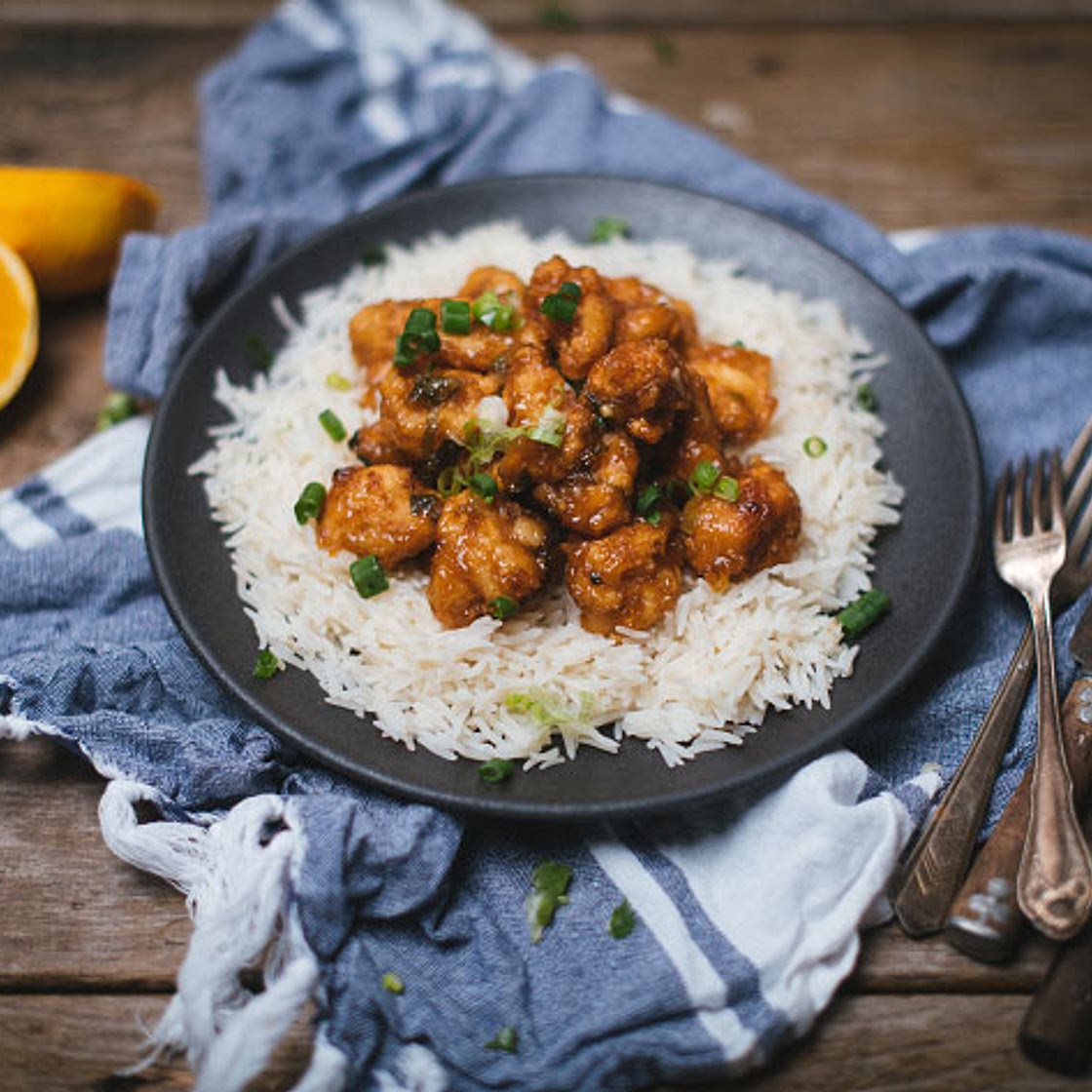 Poulet croustillant à l’orange