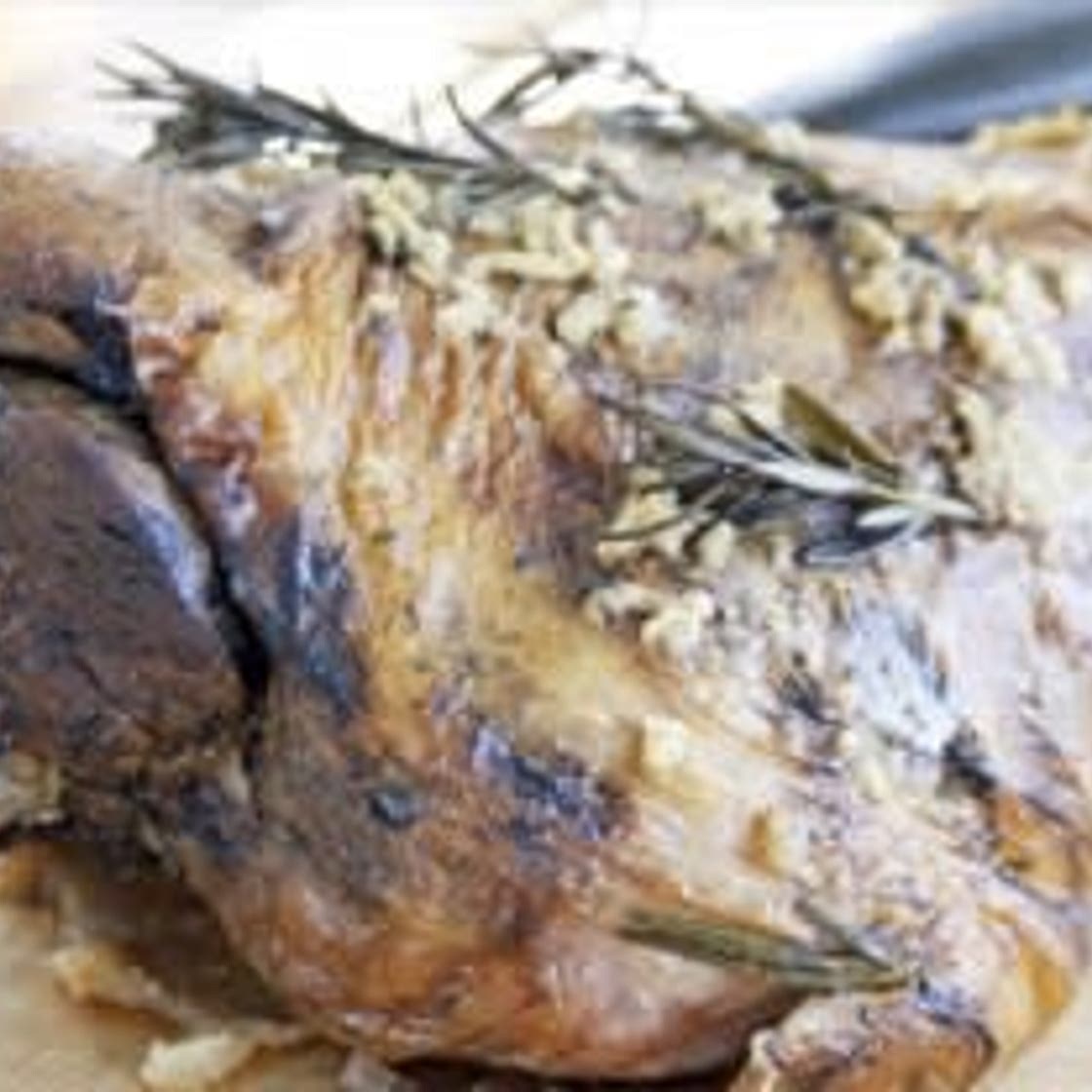 Leg of Lamb in the Slow Cooker with Garlic and Rosemary