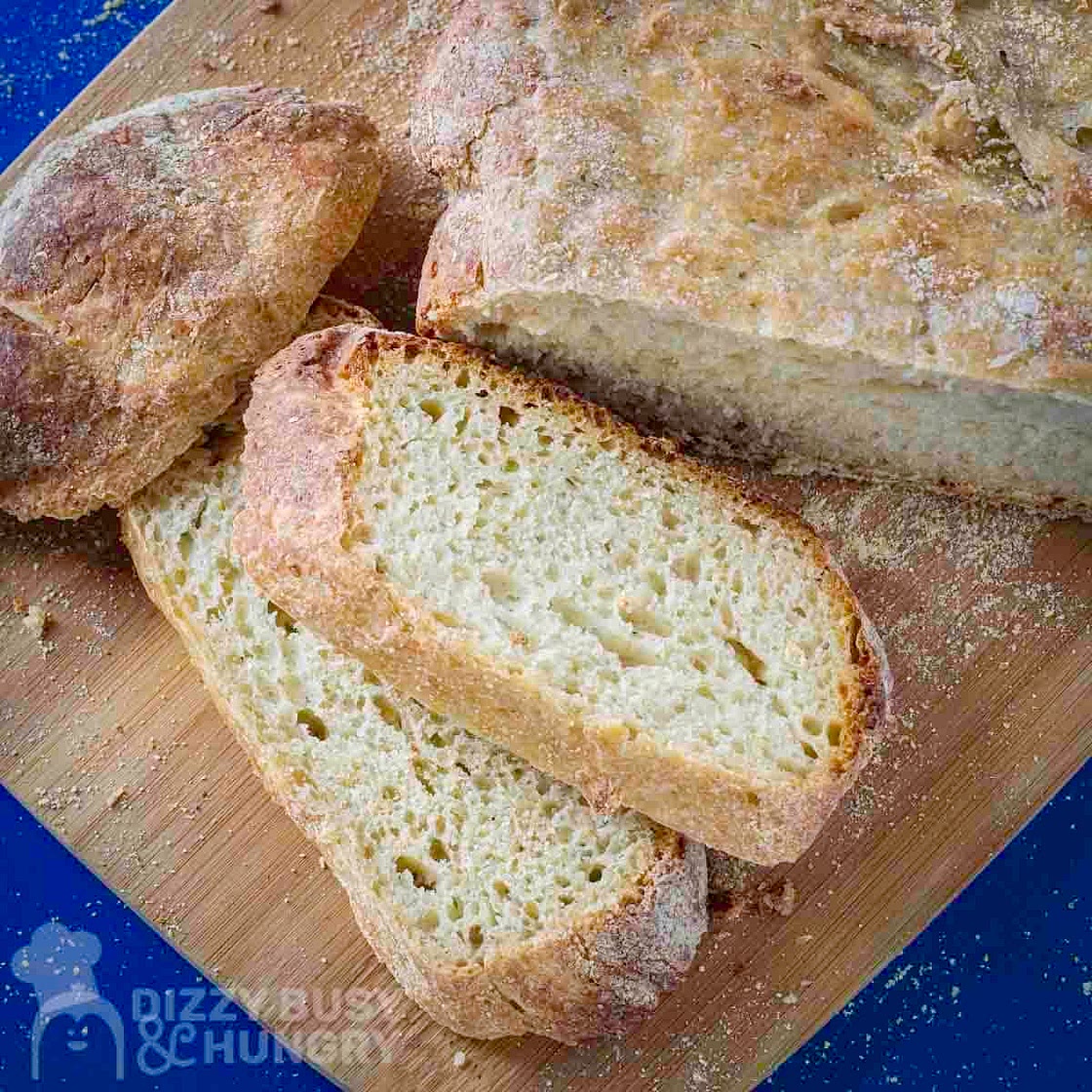 Easy Crock Pot Bread with Garlic and Parmesan