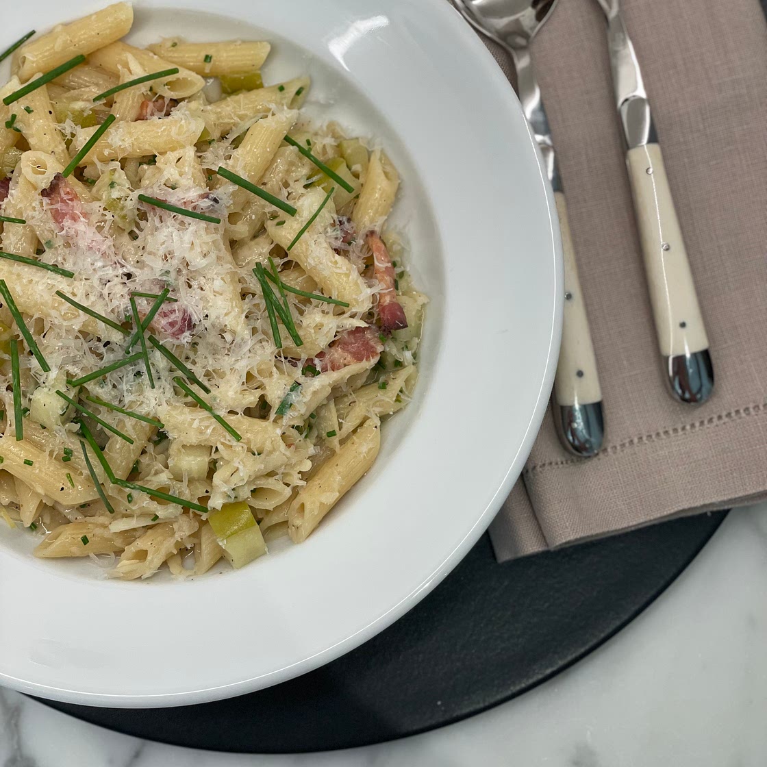 Bacon and Parsnip Pasta