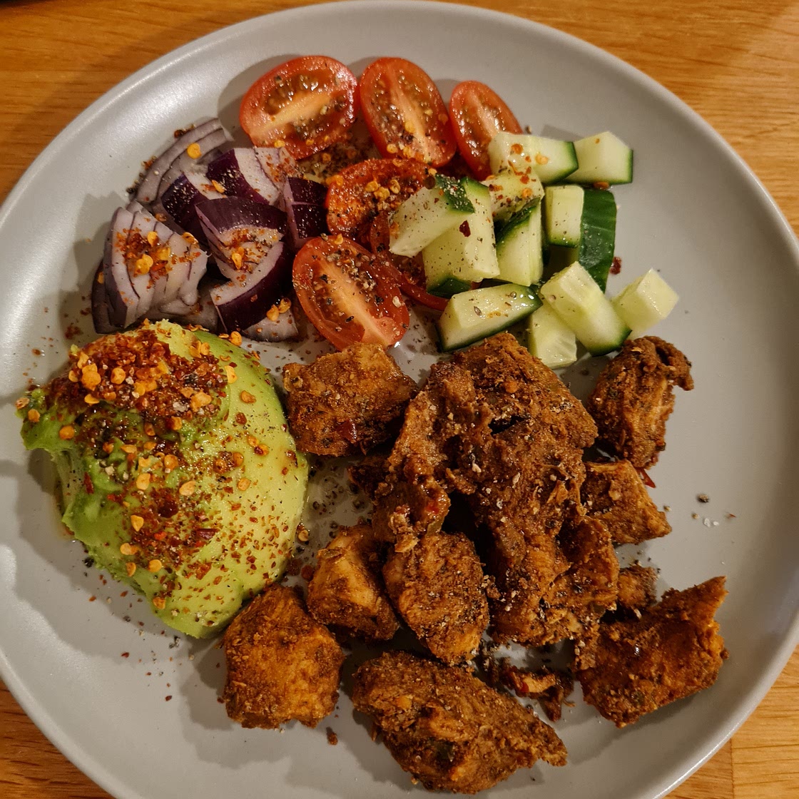 Spicy Chicken and Avocado salad