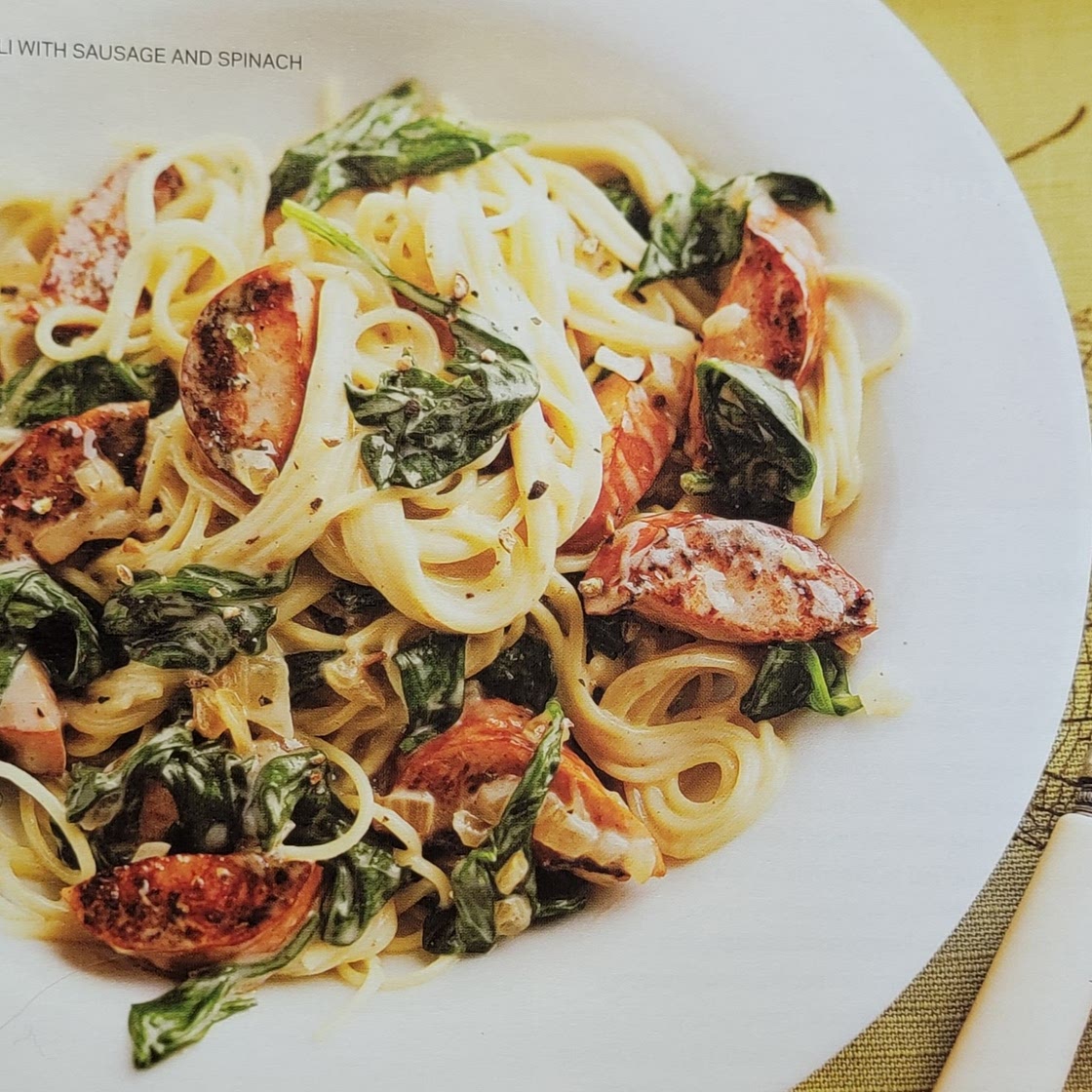 Vermicelli with Sausage and Spinach