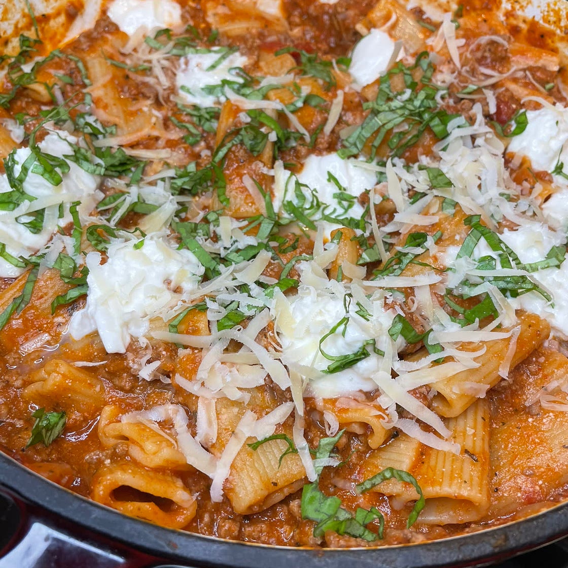 Burrata & Meat Sauce Rigatoni