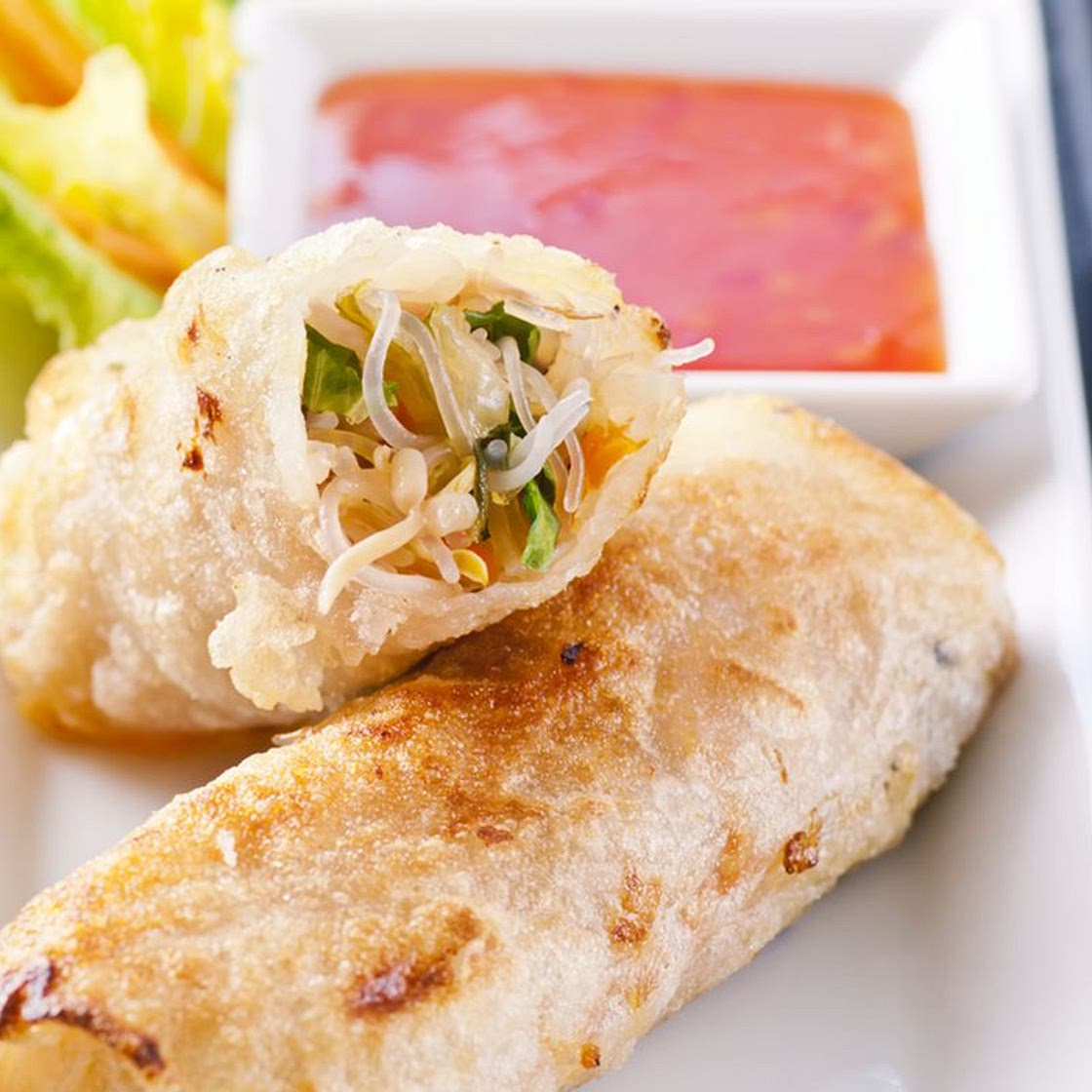 Involtini primavera con spaghetti