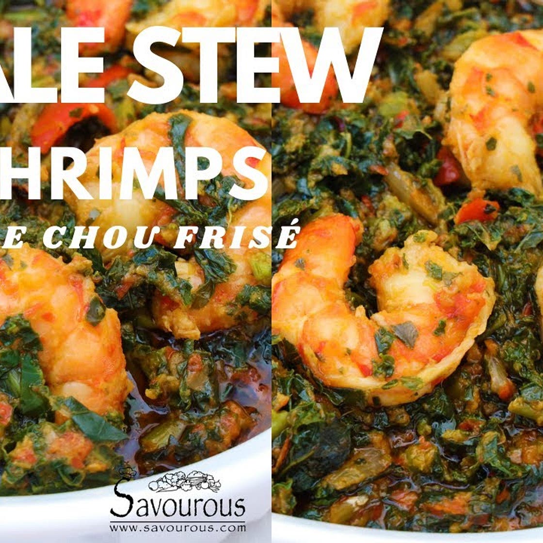 HOW TO MAKE A HEALTHY AND QUICK KALE STEW WITH SHRIMPS (Sauce ragoût de chou frisé)