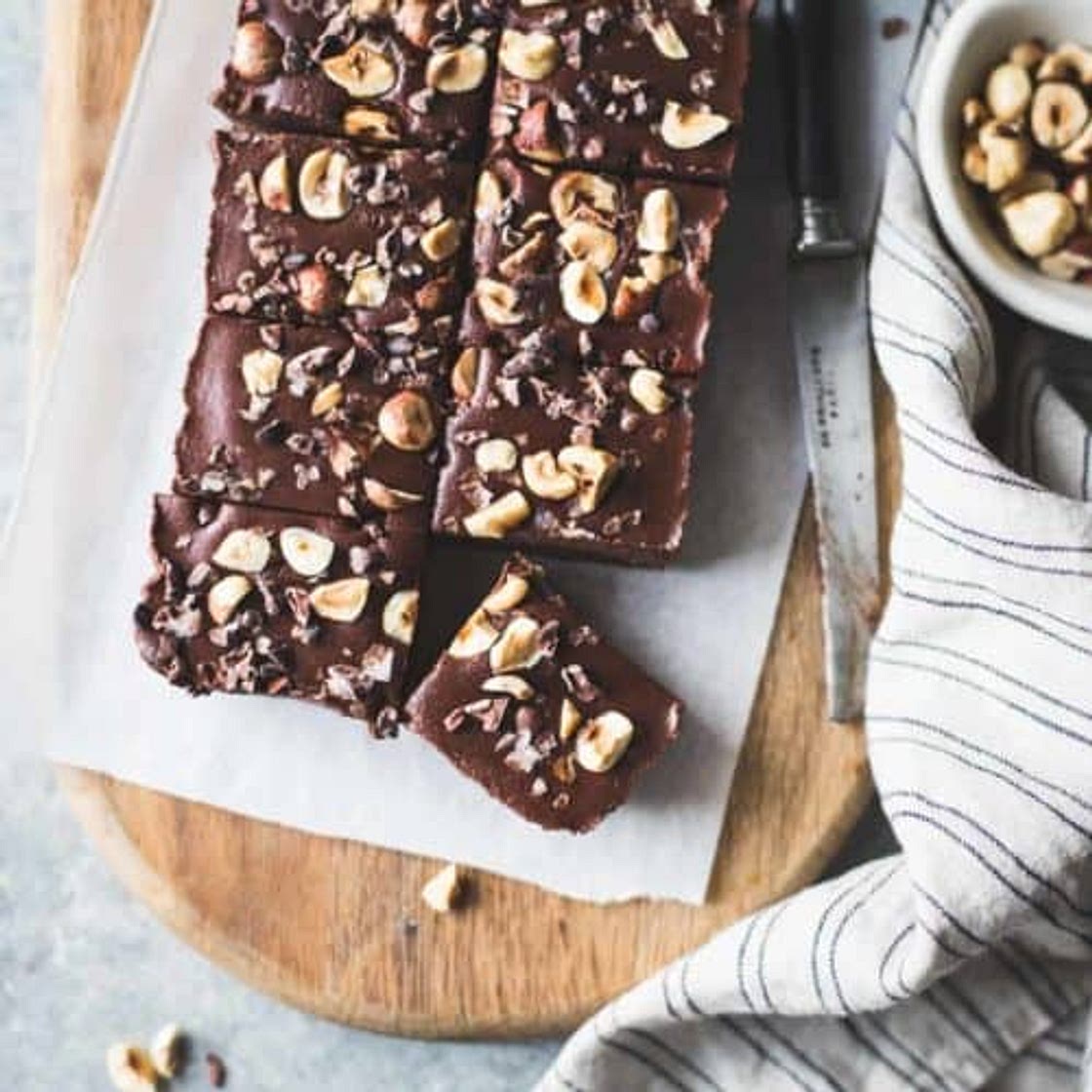 No-Bake Hazelnut Ganache Brownies {gluten-free, vegan, refined sugar-free}
