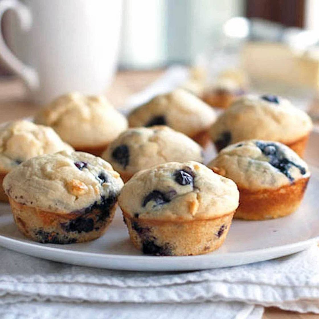 White chocolate blueberry muffins
