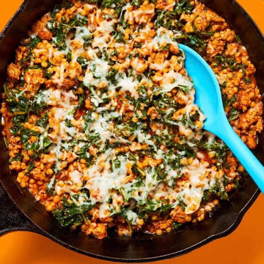 Toscana Couscous Skillet with Chicken Sausage & Kale
