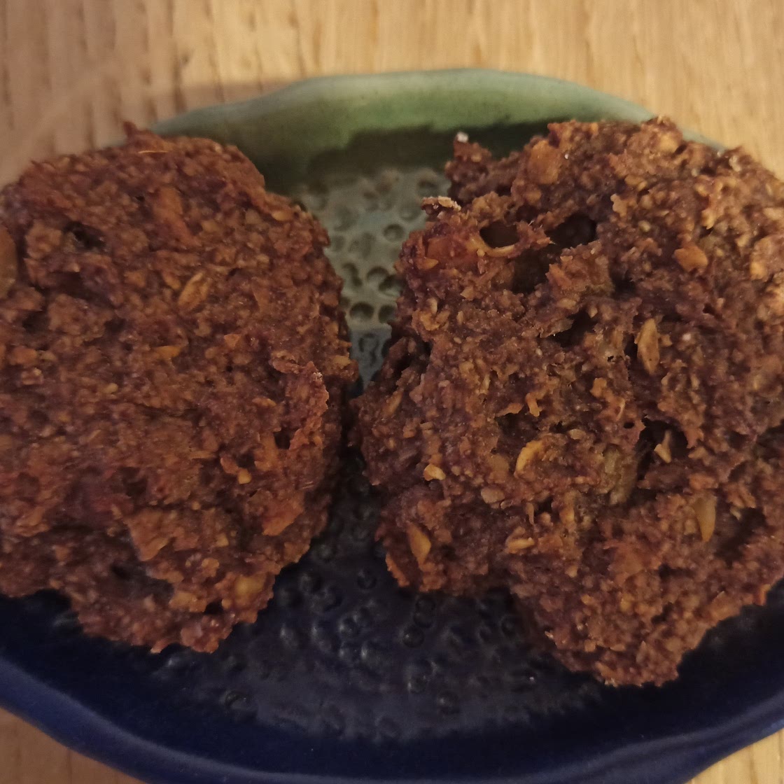 Banana oatmeal walnut chocolate cookies