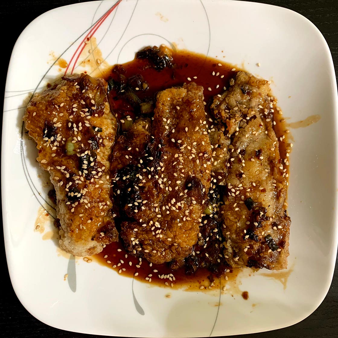 Gajami yangnyeom-twigim 가자미 양념튀김 (Seasoned pan fried flatfish)