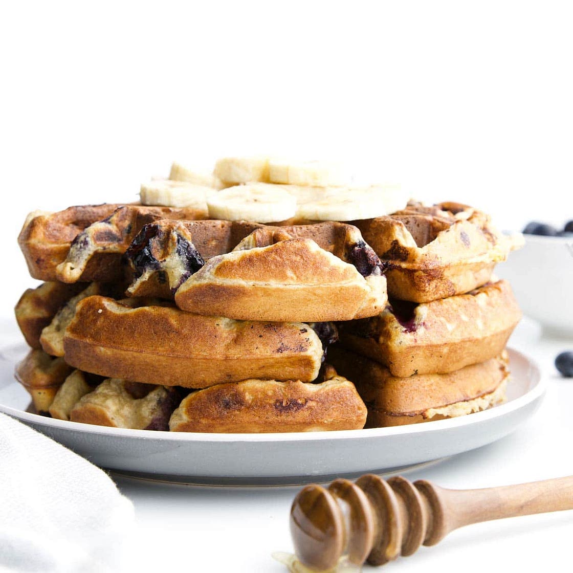 Banana Blueberry Waffles