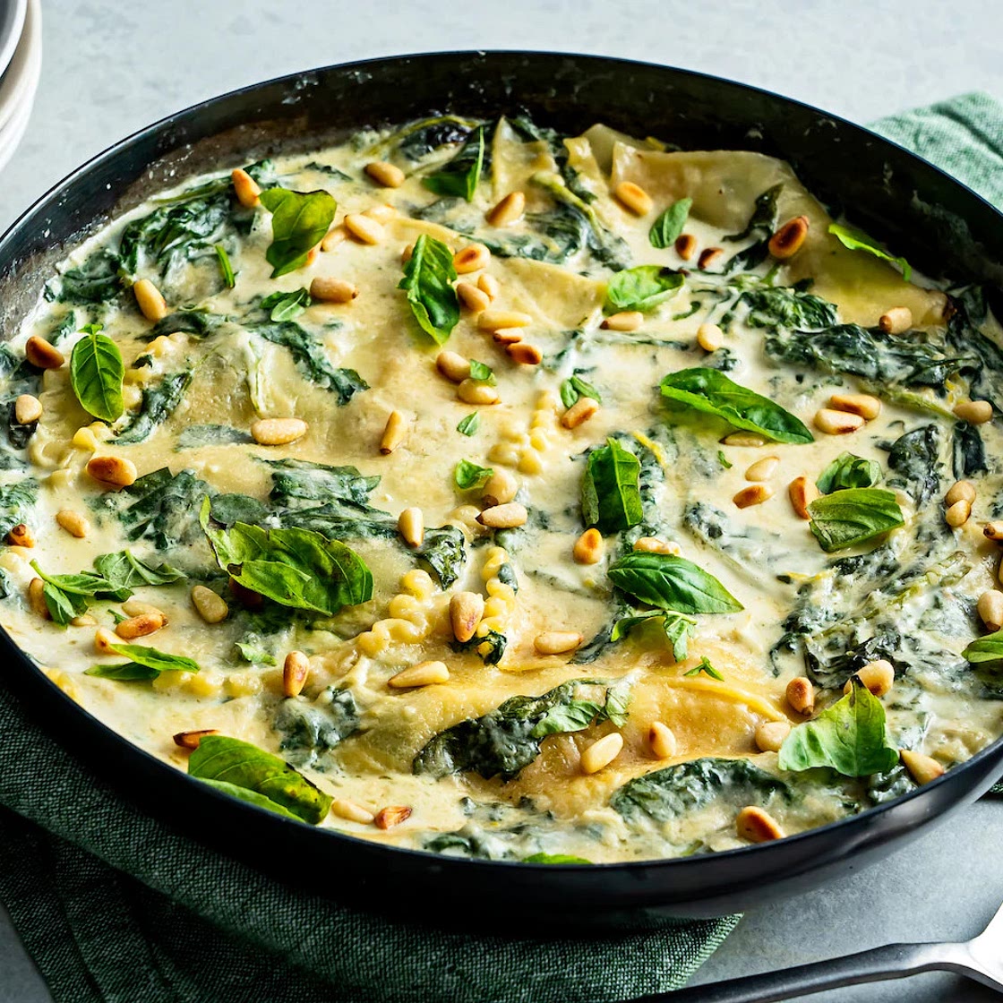 Skillet Lasagna with Spinach and Zucchini