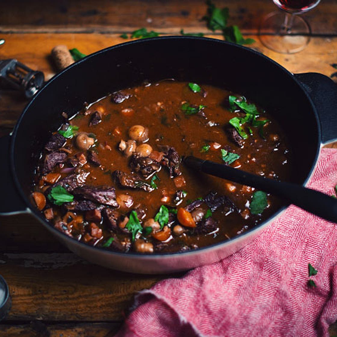 Bœuf bourguignon à la bavette