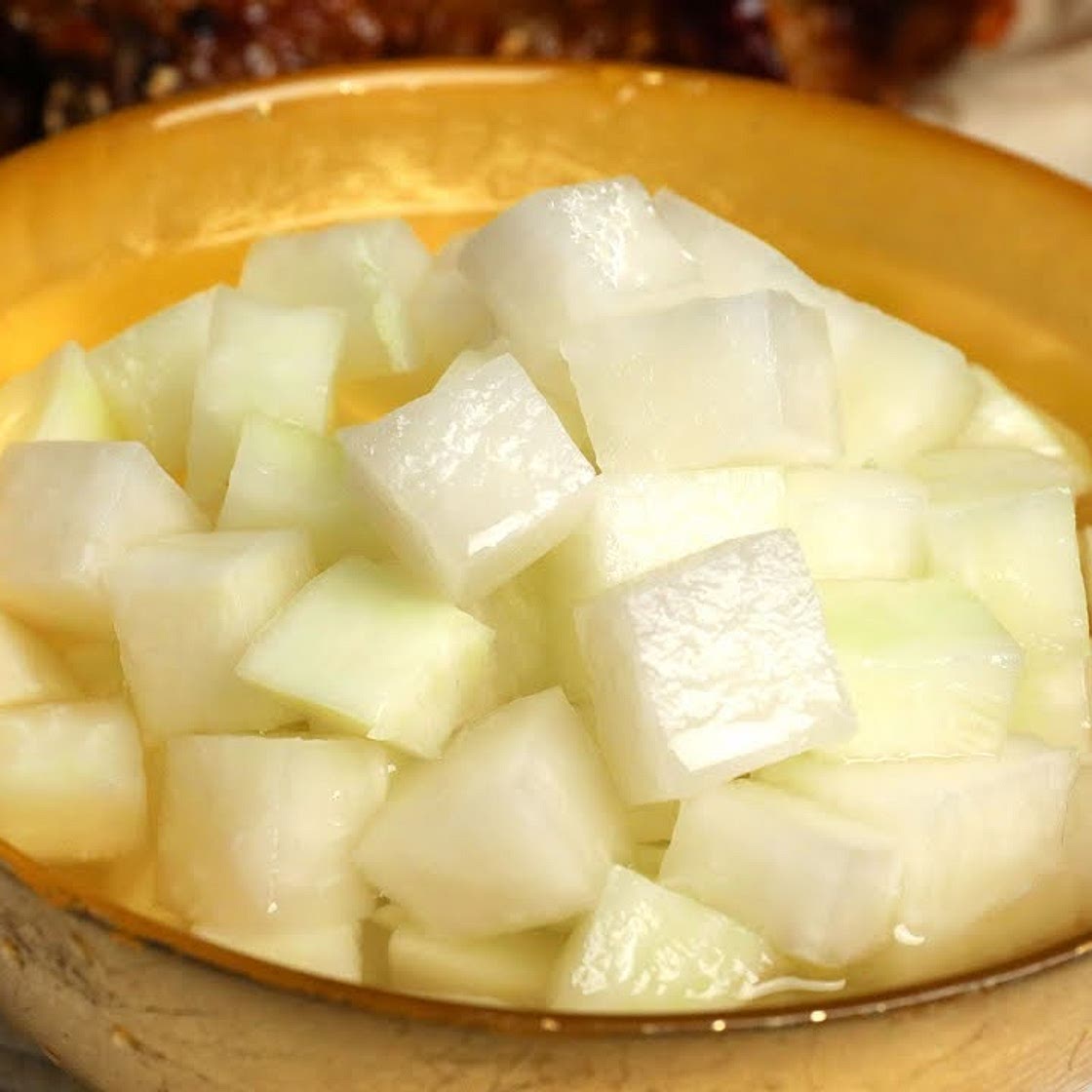 Pickled radish (Chicken-mu: 치킨무)
