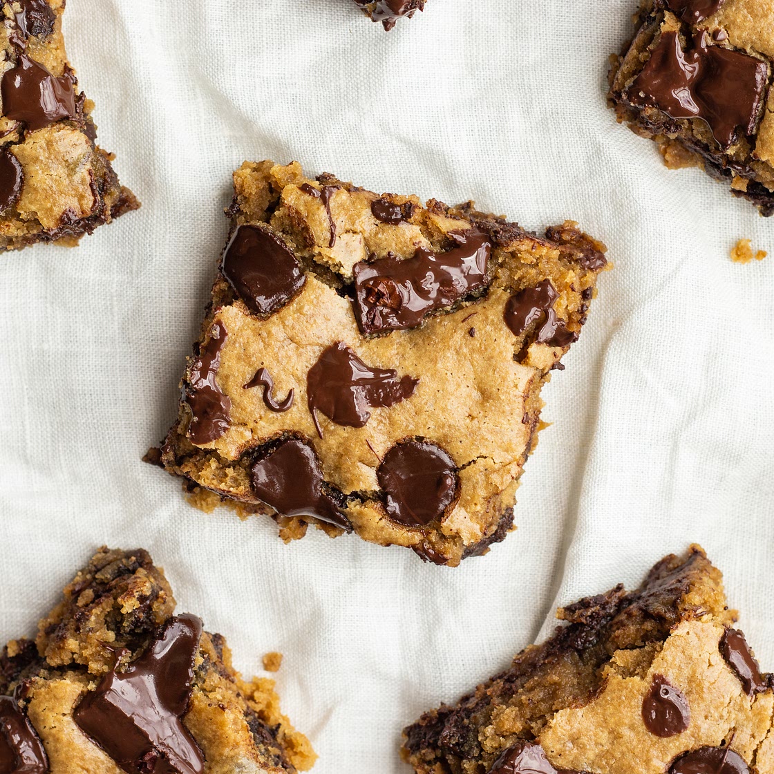 Vegan Tahini Oat Flour Blondies (gluten free)