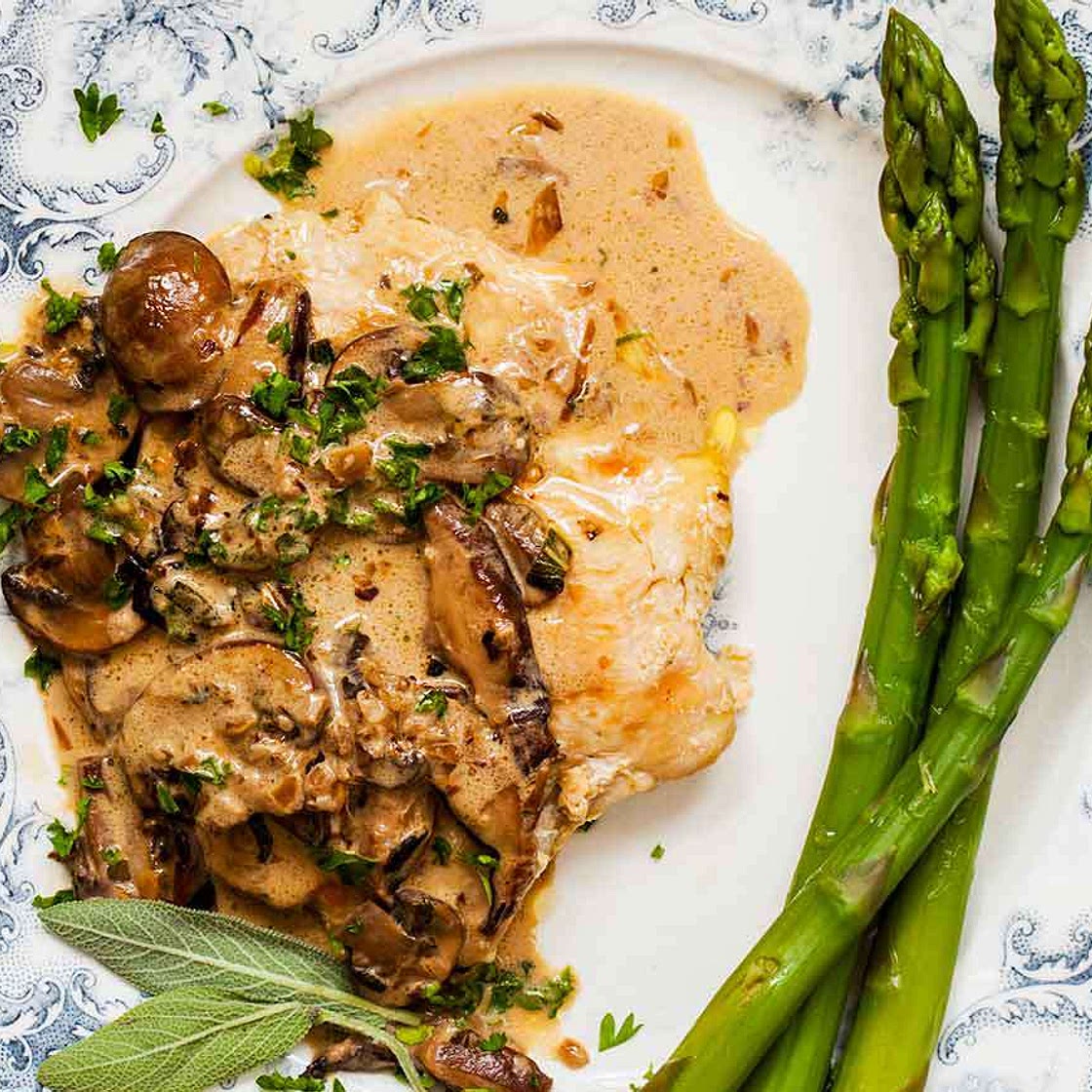 Chicken With Creamy Mushroom Sage Sauce