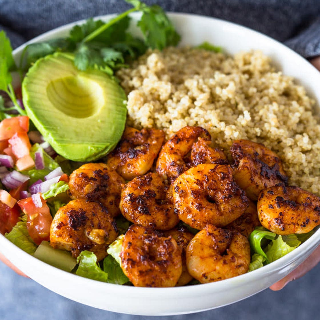 Shrimp Avocado Quinoa Bowls