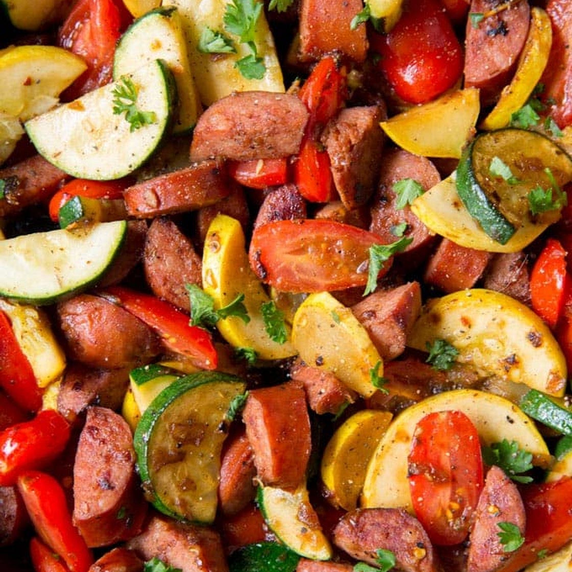 Smoked Sausage and Zucchini Skillet
