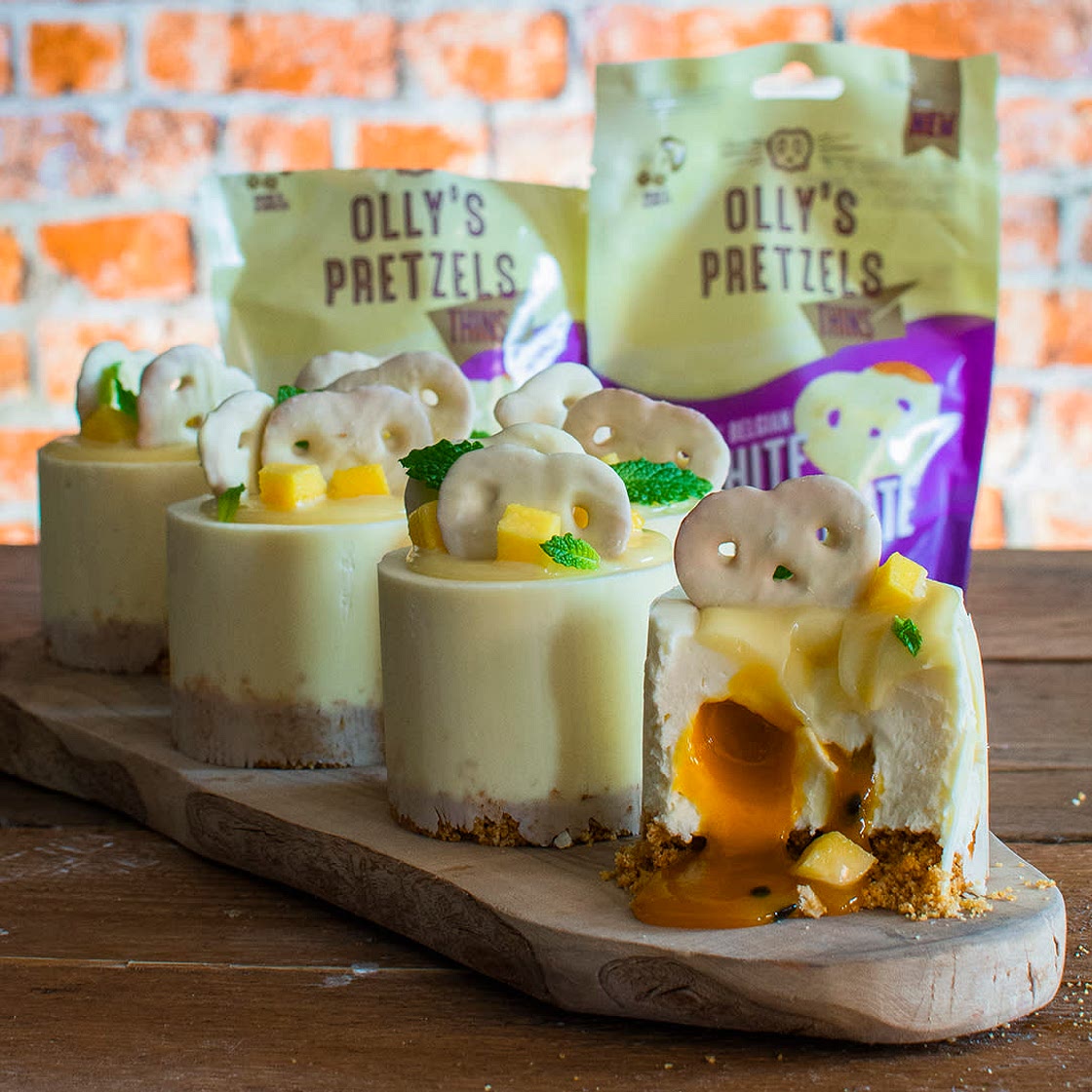 Mini White Chocolate & Passionfruit Cheesecakes