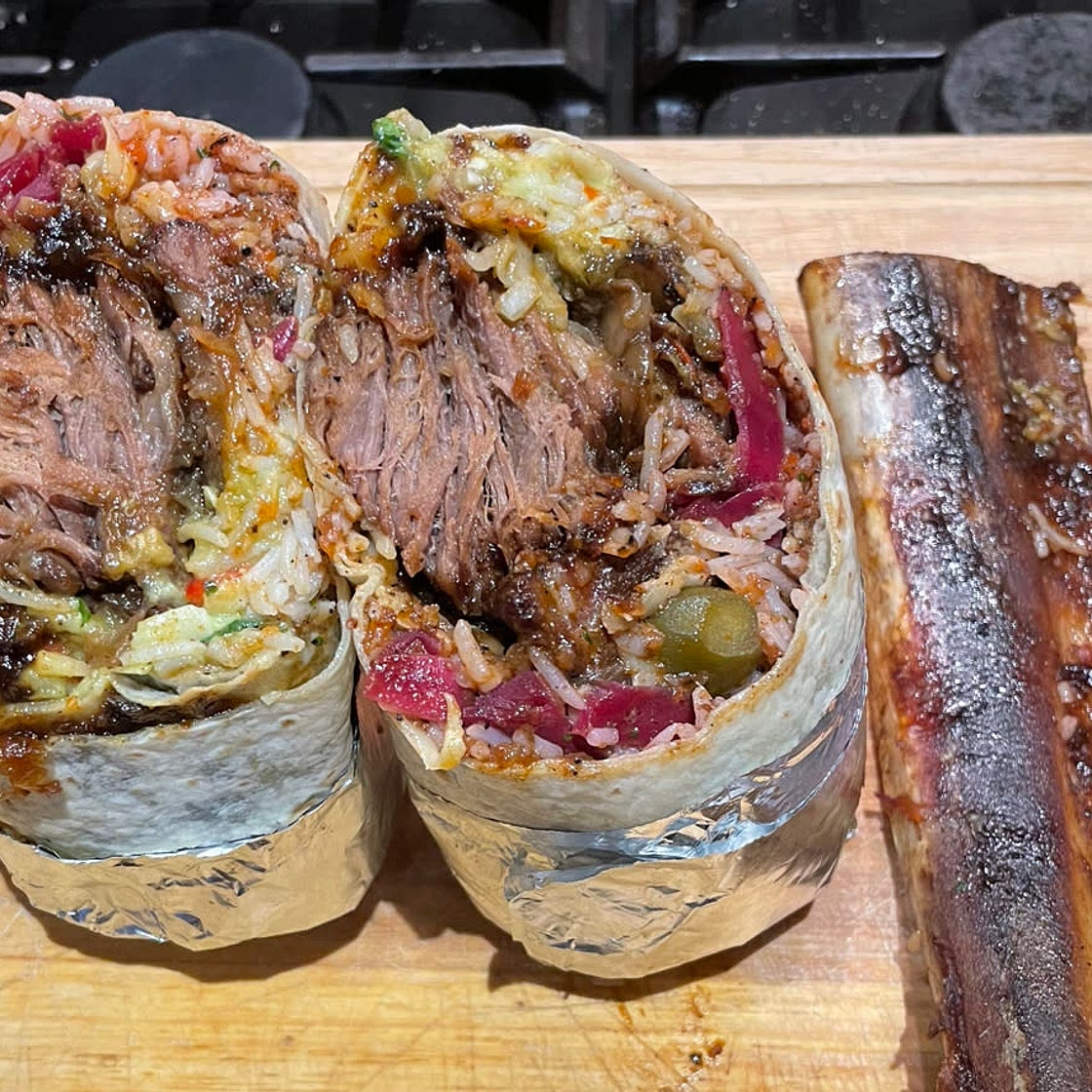 Bone in Glazed Beef Short Rib Burrito