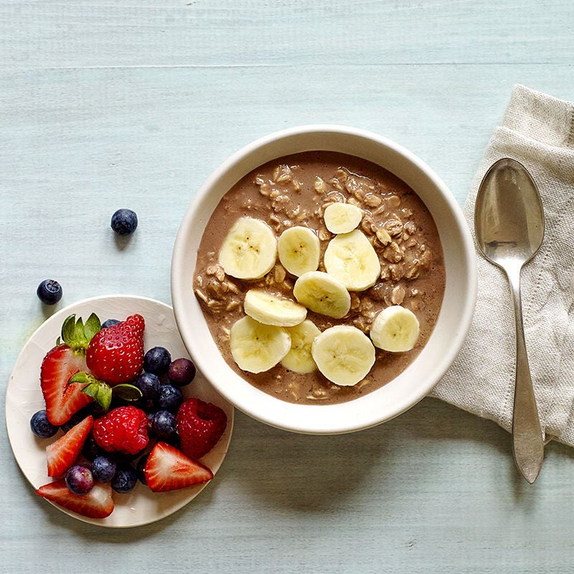 Chocolate Peanut Butter–Banana Overnight Oats