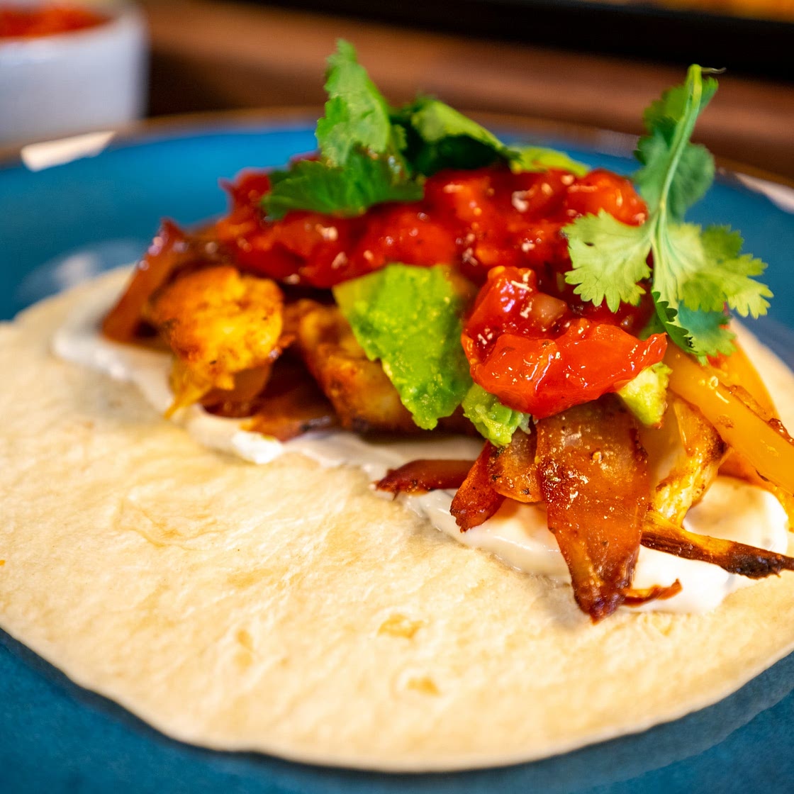 Baked Halloumi and Avocado Fajita by Pureety