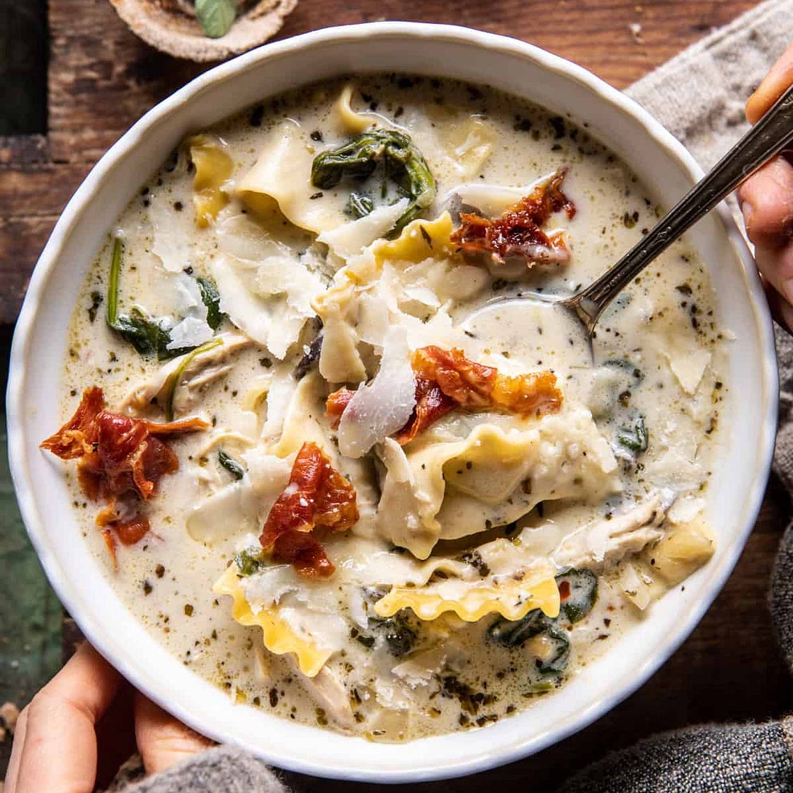 Creamy White Lasagna Soup
