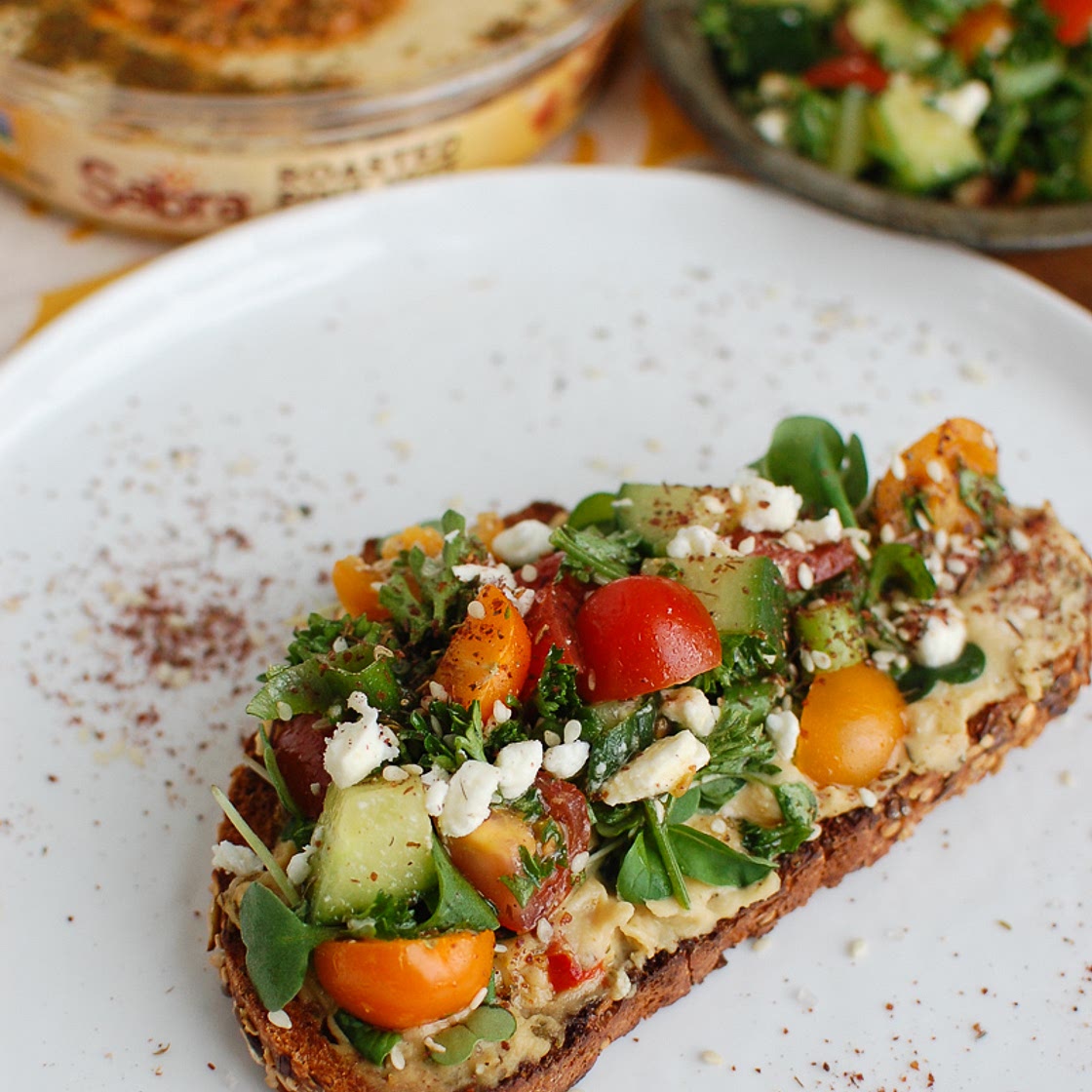Mediterranean Hummus Toast with Za'atar
