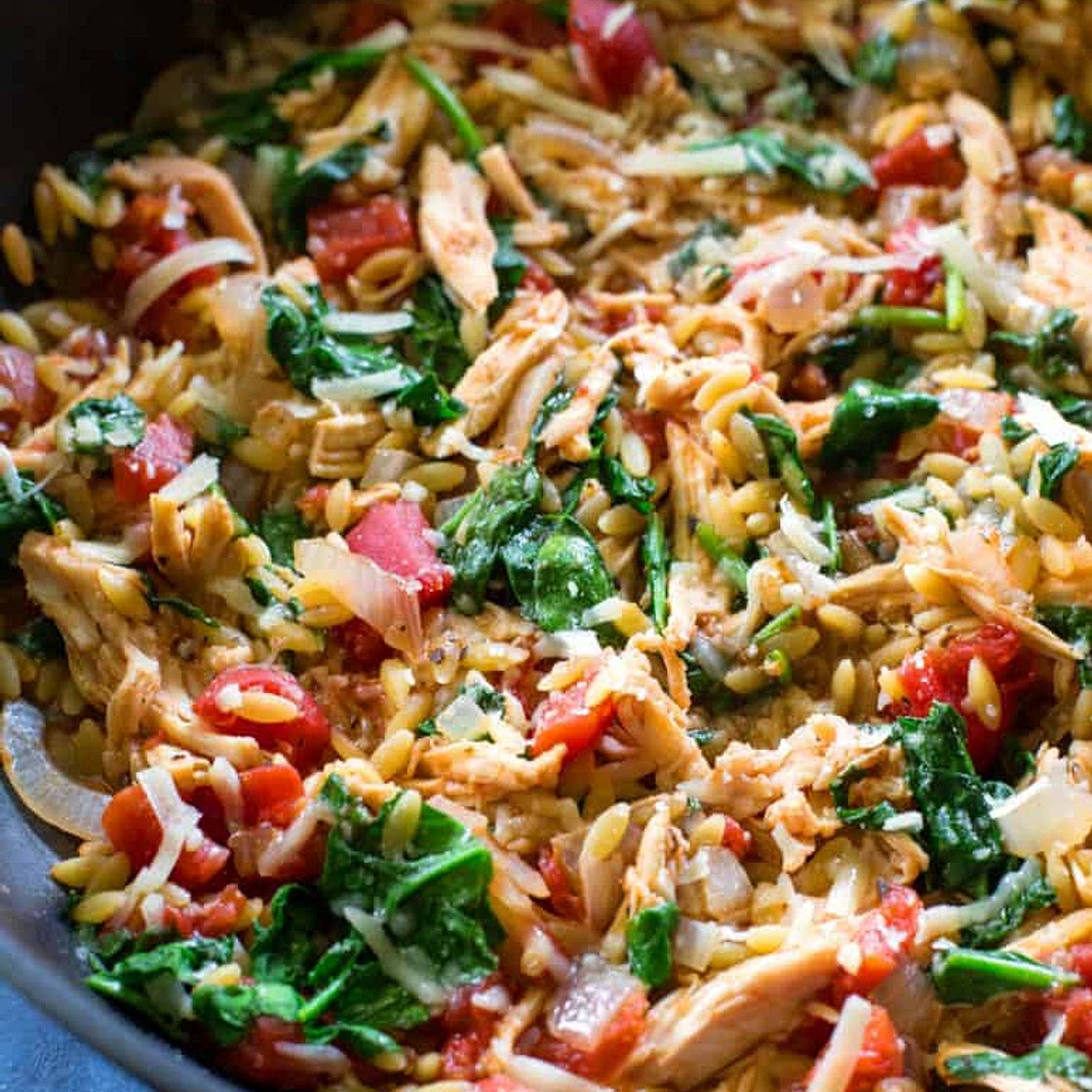 Chicken Sausage Tomato Spinach Orzo