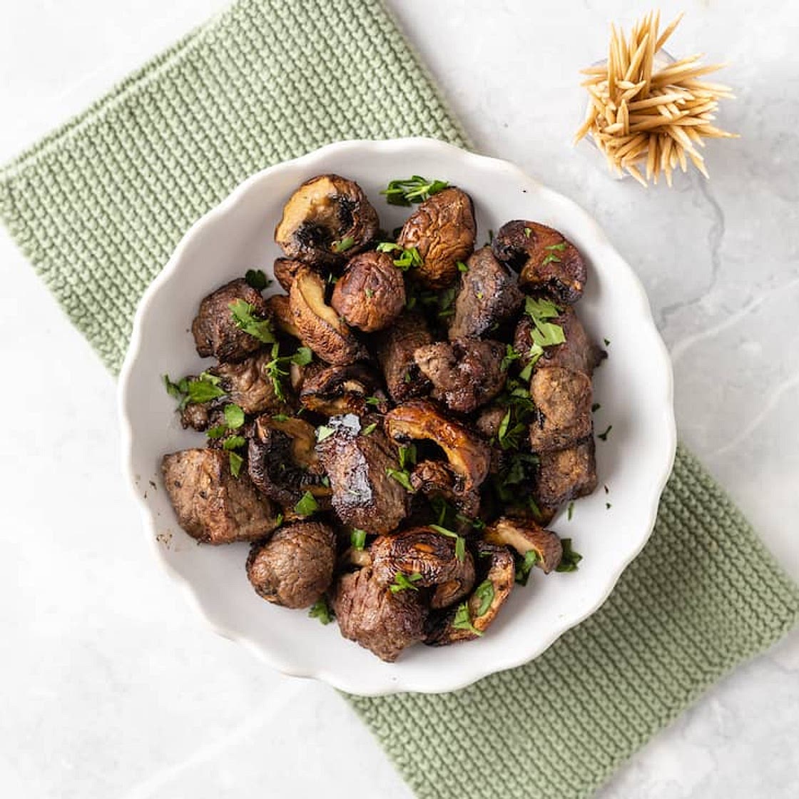 AIP Air Fryer Steak Bites with Mushrooms Recipe